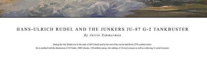 HANS-ULRICH RUDEL AND THE JUNKERS JU-87 G-2 TANKBUSTER - Colour Limited Edition Art Print