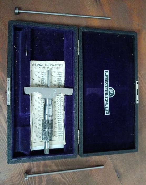 Vintage Brown and Sharp Depth Micro meter