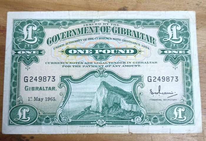 Gibraltar 1 Pound note dated 1 May 1965