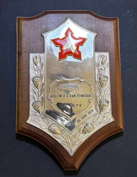 SADF - Commemorative Plaque to :AO2 WAG van Aswegen AWD S.A.P.K