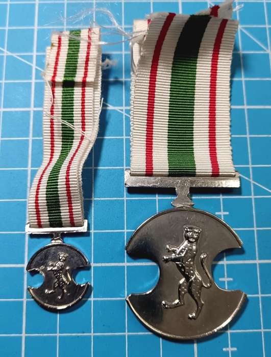Homelands - Bophuthatswana Police Medal for Combating Terrorism  - Full Size plus Miniature
