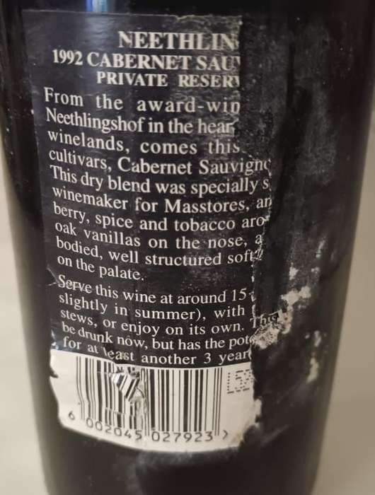 1992 Neethling Cabernet