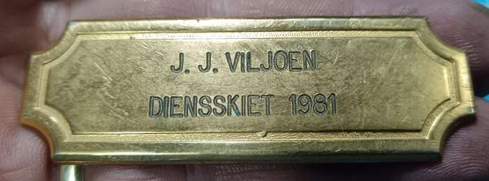 SADF - " Service Shooting " Metal Scroll