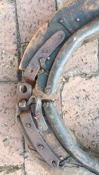 Horse Collar with Metal Elements Leather Yoke Ranch Decor Wall Hanging Antique
