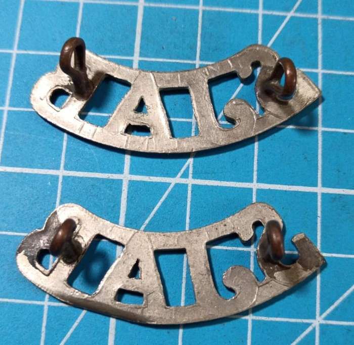 WW2 St. John Ambulance White Metal Shoulder Titles