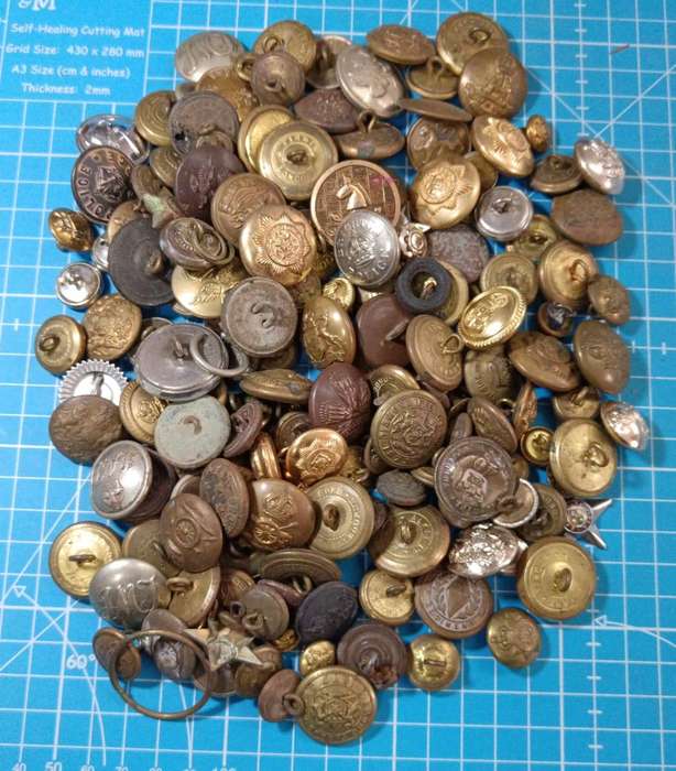 Collection of Military and Police Related Buttons - See Images