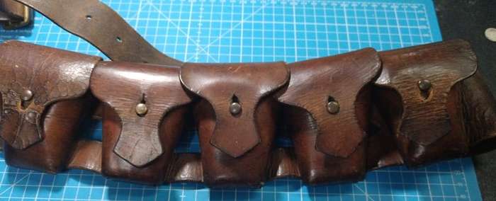 WW1 UDF: Pattern 1903 - 5 Pocket .303 Leather Bandolier