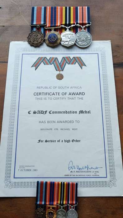 Special Forces Super Soldier - Mike West ( SAS and Recce ) Medals with Certificates