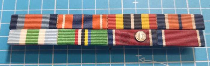 SADF - 40 Year Service Medal Group Ribbon Bars ( 45 Years at the Johannesburg Regiment )