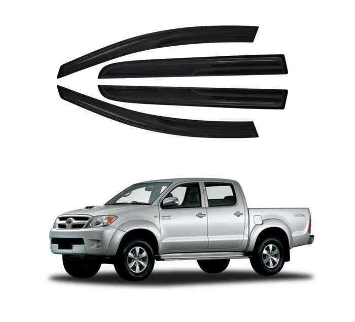 Toyota Hilux VIGO 2005  2011 Double Cab Windshields 4pcs (Gloss Black)