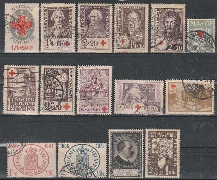 FINLAND:1922 USED COLLECTION: 2 SCANS:RED CROSS