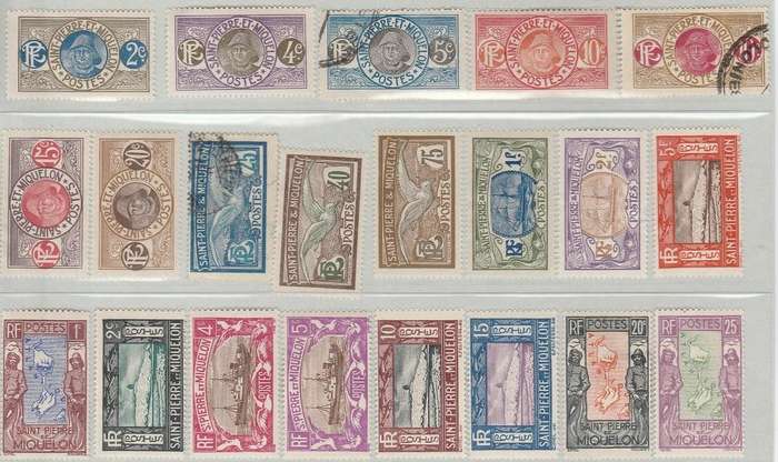 ST PIERRE AND MIQUELON COLLECTION: 1909 ONWARDS MH:2SCANS