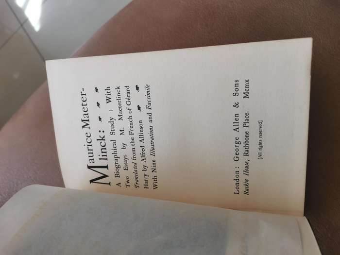 Ultra rare 1910 Maurice maeterlinck a biographical study