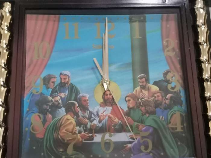 Vintage 1990s sakyno The last supper musical wall clock