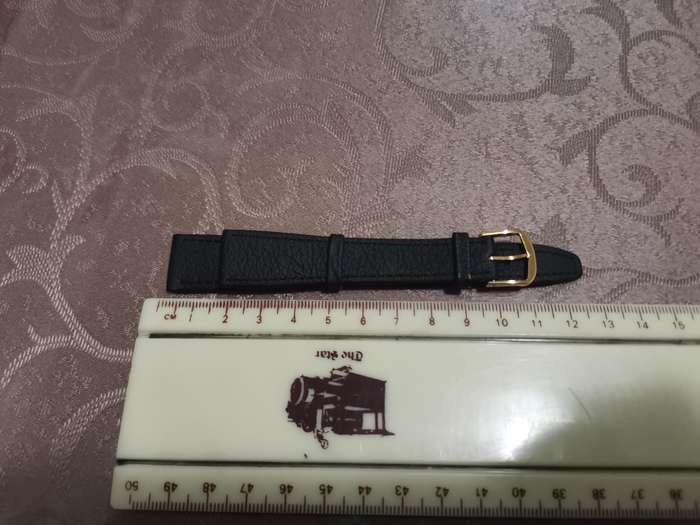 Genuine leather 18mm black  extra long watch strap new old stock