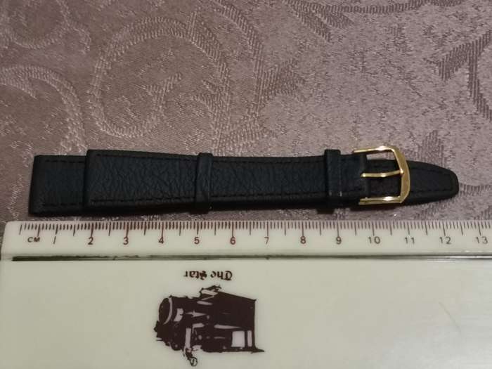 Genuine leather 18mm black  extra long watch strap new old stock