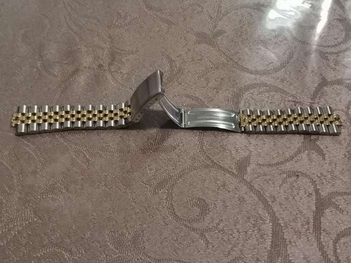 Stainless steel two tone Jubilee style watch bracelet new old stock