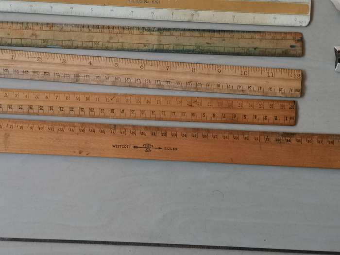 12 vintage collectible rulers