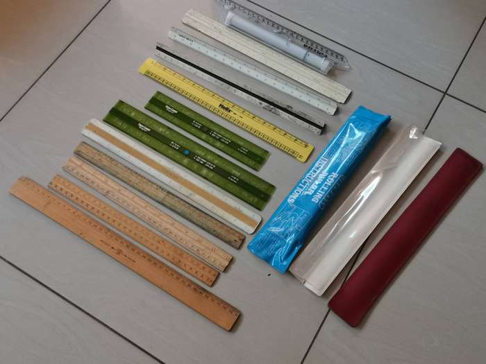 12 vintage collectible rulers