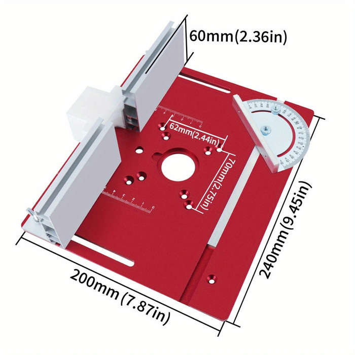 Premium Aluminum Alloy Trim Router Table Insert Plate Kit with Router Lift, Fence & Miter Gauge
