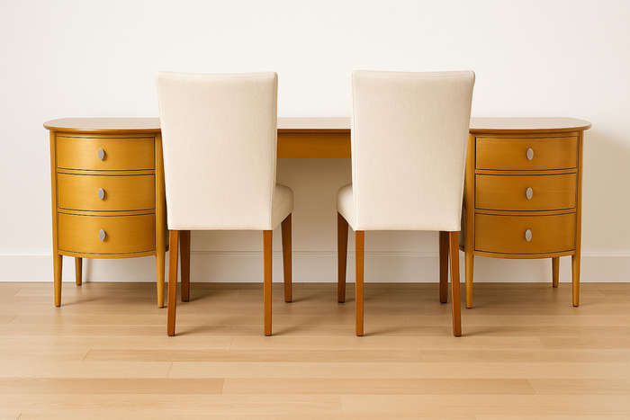 Massive Luxurious Double Stool Dressing Table