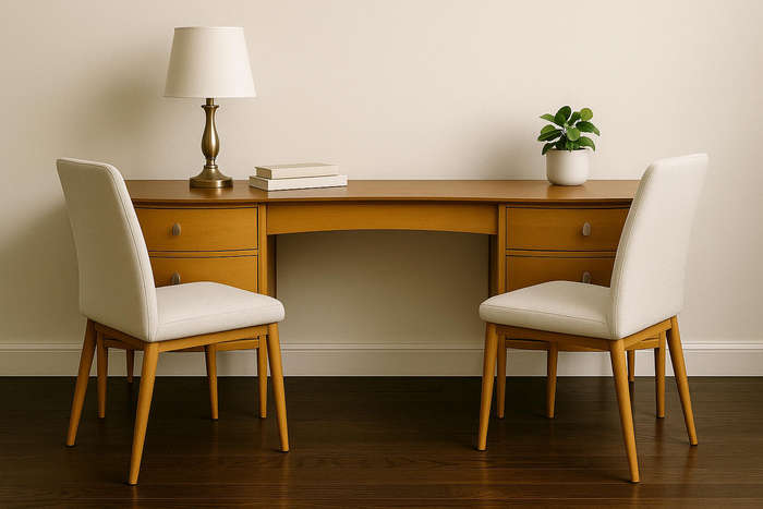 Massive Luxurious Double Stool Dressing Table
