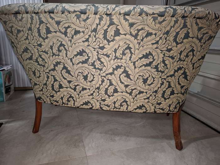 Vintage Queen Anne Style Settee with Beautiful Upholstery