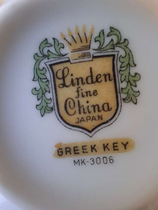 Vintage Linden Japan Fine China - Greek Key MK3006 pattern - stunning set