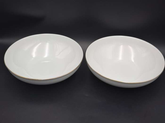 Vintage KPM Krister Germany Ivory Porcelain 54 piece dinnerware & tea cup set - gold trim
