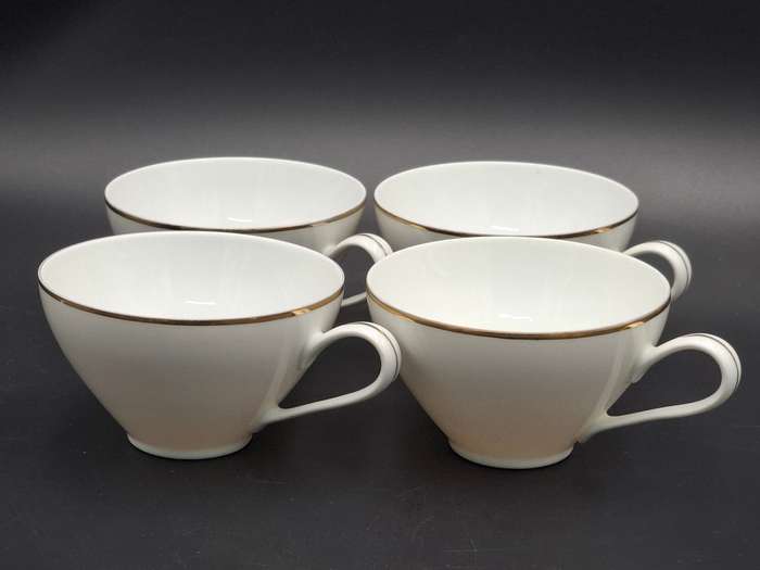 Vintage KPM Krister Germany Ivory Porcelain 54 piece dinnerware & tea cup set - gold trim