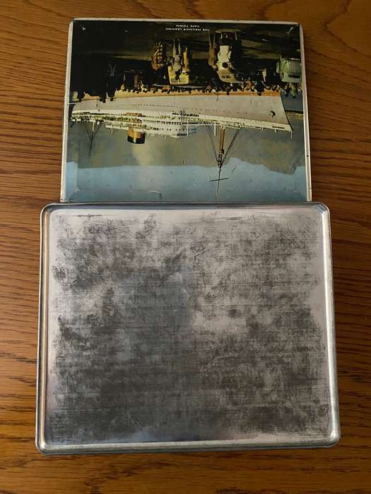 Vintage tin depicting the Mailship leaving Capetown