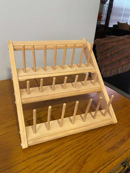 Wooden thread spool holder