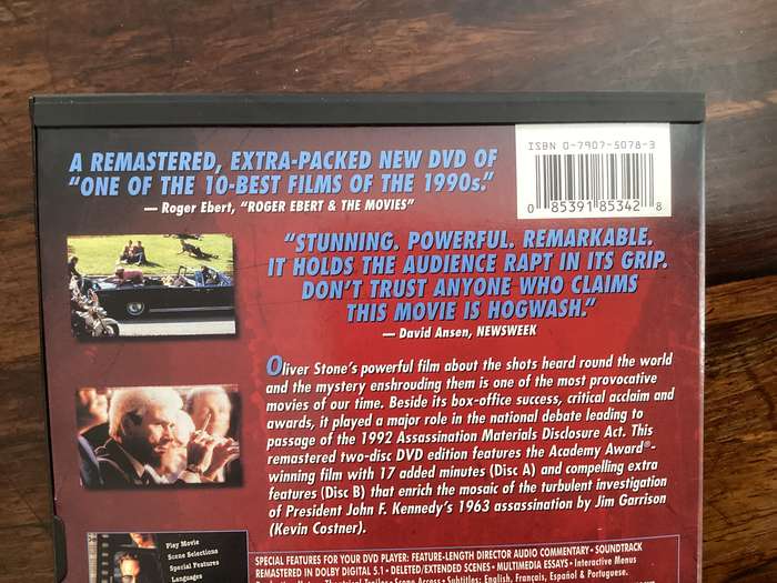 JFK an OLIVER STONE collection. Starring Kevin Costner. Excellent condition.