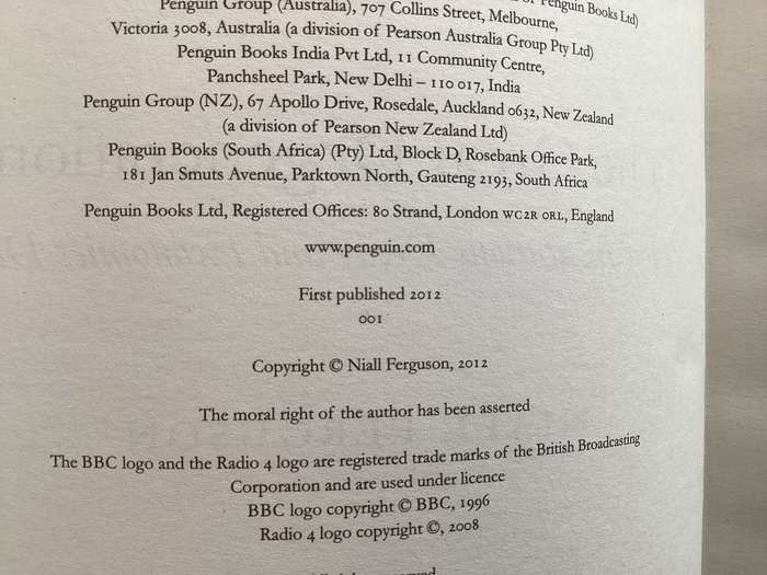 THE GREAT DEGENERATION by Niall Ferguson. First Edition Hardcover in an excellent condition.