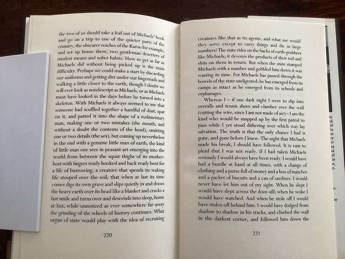 LIFE & TIMES OF MICHAEL K. HARDCOVER by J M COETZEE. Excellent condition.