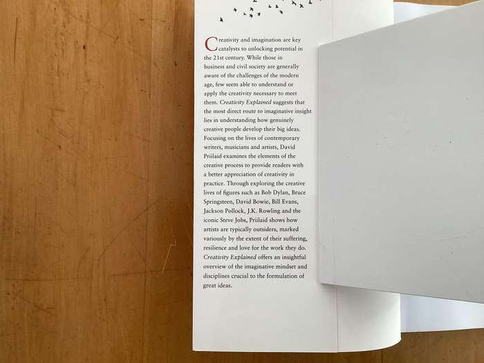 CREATIVITY EXPLAINED. Signed copy, First edition. In an excellent condition.