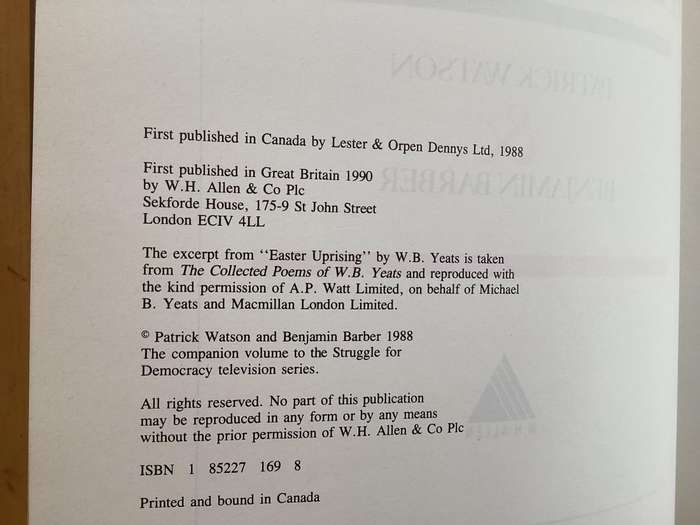 The Struggle For DEMOCRACY. Hardcover coffee-table book. V Good condition.