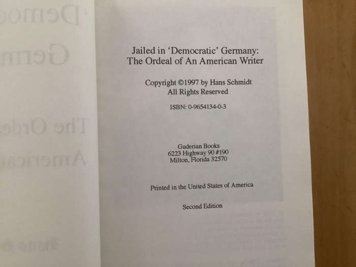 JAILED IN DEMOCRATIC GERMANY. The Ordeal of an American Writer. Paperback, excellent condition.