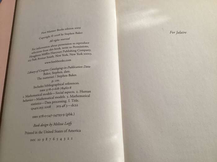 THE NUMERATI. by Steven Baker. Paperback, in a Good+ condition.