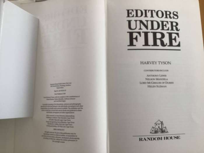 EDITORS UNDER FIRE, Hardcover by Harvey Tyson. Good+ condition.