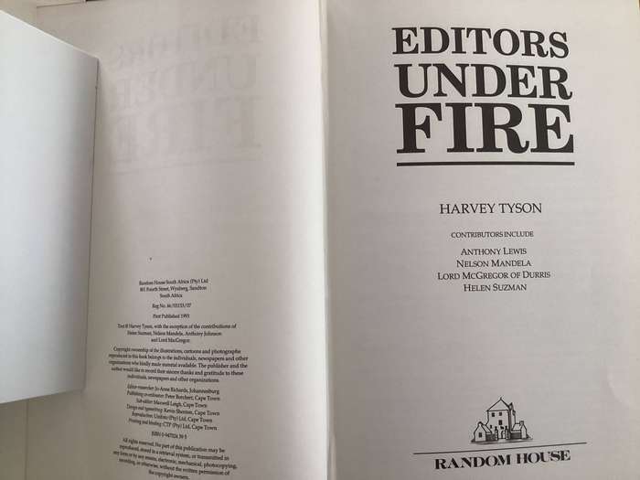 EDITORS UNDER FIRE, Hardcover by Harvey Tyson. Good+ condition.