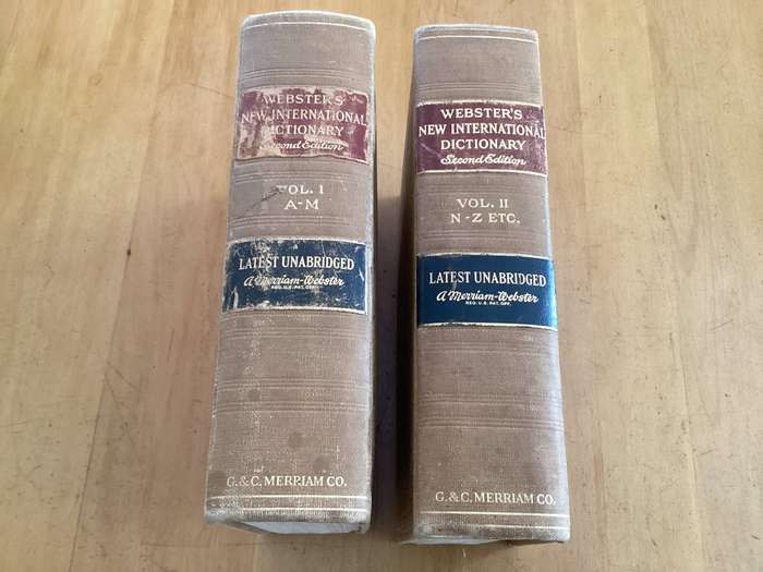 WEBSTERS NEW INTERNATIONAL DICTIONARY (1948). Volumes 1 & 2. Good+ condition.