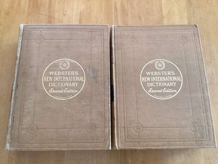 WEBSTERS NEW INTERNATIONAL DICTIONARY (1948). Volumes 1 & 2. Good+ condition.
