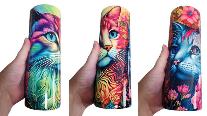 Cats Stainless Steel Tumbler With Straw