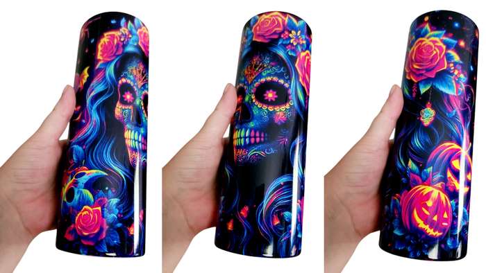 Floral Rebirth Stainless Steel Tumbler With Straw 600ml