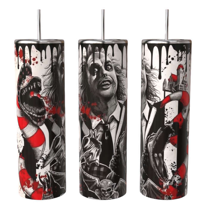 Beetlejuice Stainless Steel Tumbler With Straw