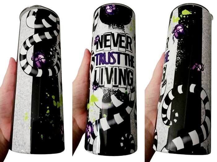 Beetlejuice Never Trust The Living Stainless Steel Tumbler With Straw