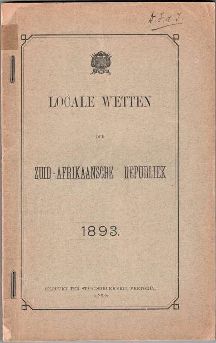 Locale Wetten der Zuid-Afrikaansche Republiek, + Wet No. 18, 1892