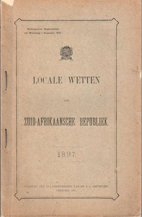Locale Wetten der Zuid-Afrikaansche Republiek, + Wet No. 18, 1892