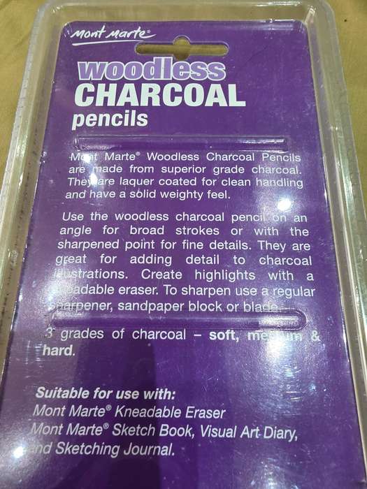 SET OF 3 WOODLESS CHARCOAL PENCILS